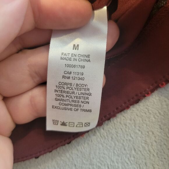 Dynamite Red Sequence Wrap Mini Dress Size medium - Picture 8 of 9